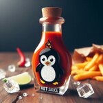 hot sauce with a crystal penguin logo.jpg