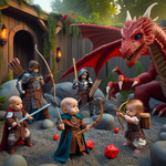 DALL·E 2023-12-24 01.22.18 - A realistic and detailed fantasy scene depicting baby Dungeons an...png